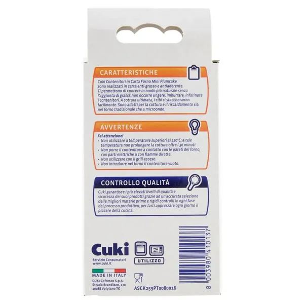 Cuki Anti-aderente Contenitor Cuptor Mini Plumcake 6 Buc, Bax 12 buc